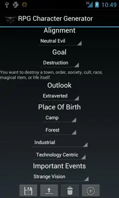 RPG Character Generator android App screenshot 2